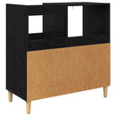 vidaXL Lemezjátszó állvány Fekete Tölgy 82 x 39,5 x 82,5 cm Szerelt Fa