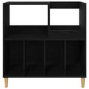 vidaXL Lemezjátszó állvány Fekete Tölgy 82 x 39,5 x 82,5 cm Szerelt Fa
