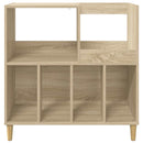vidaXL Lemezjátszó állvány Sonoma Tölgy 82 x 39,5 x 82,5 cm Szerelt Fa