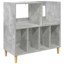 vidaXL Lemezjátszó állvány Betonszürke 82 x 39,5 x 82,5 cm Szerelt Fa
