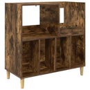 vidaXL Lemezjátszó állvány Füstös Tölgy 82 x 39,5 x 82,5 cm Szerelt Fa