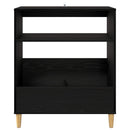 vidaXL Lemezjátszó állvány Fekete Tölgy 71 x 39,5 x 83 cm Szerelt Fa
