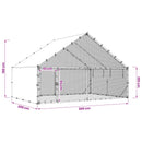 vidaXL Kacsakiszorító tetővel Ezüst 300 x 200 x 190 cm