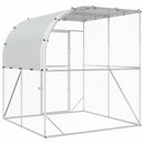 vidaXL Tyúkház Ezüst 200 x 200 x 215 cm Horganyzott Acél