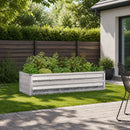 vidaXL Emelt kert ágyás Ezüst 100 x 40 x 24 cm horganyzott