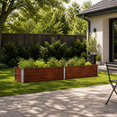 vidaXL Emelt kert ágyás Rozsdás 160 x 40 x 24 cm karton
