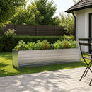 vidaXL Emelt kert ágyás Ezüst 240 x 80 x 55 cm horganyzott