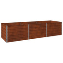 vidaXL Emelt kert ágyás Rozsdás 240 x 80 x 55 cm karton