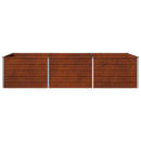 vidaXL Emelt kert ágyás Rozsdás 240 x 80 x 55 cm karton