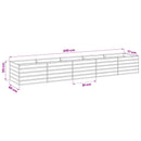 vidaXL Emelt kert ágyás Ezüst 400 x 80 x 55 cm horganyzott