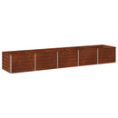 vidaXL Emelt kert ágyás Rozsdás 400 x 80 x 55 cm karton