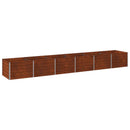 vidaXL Emelt kert ágyás Rozsdás 480 x 80 x 55 cm karton