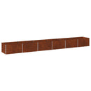 vidaXL Emelt kert ágyás Rozsdás 600 x 80 x 55 cm karton