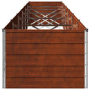 vidaXL Emelt kert ágyás Rozsdás 600 x 80 x 55 cm karton