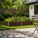 vidaXL Emelt kert ágyás Fekete 160 x 80 x 24 cm hidegen hengerelt acél