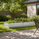 vidaXL Emelt kert ágyás Ezüst 160 x 80 x 24 cm horganyzott