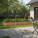 vidaXL Emelt kert ágyás Fa barna 240 x 80 x 24 cm
