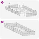 vidaXL Emelt kert ágyás Fa barna 320 x 80 x 24 cm