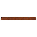 vidaXL Emelt kert ágyás Rozsdás 400 x 80 x 24 cm karton