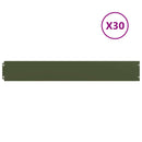 vidaXL Fűszegélyezés 30 db 15 x 103 cm Acél Olajzöld