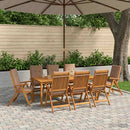 vidaXL 9 részes kerti étkezőgarnitúra Természetes Tömör Akácfa