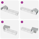 vidaXL Tyúkó Tetővel és Udvarral 2 db Ezüst 7 x 2 x 1,5 m
