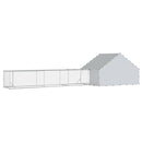 vidaXL Tyúkó Tetővel és Udvarral 2 db Ezüst 8 x 2 x 1,9 m