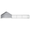 vidaXL Tyúkó Tetővel és Udvarral 2 db Ezüst 8 x 2 x 1,9 m