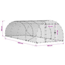 vidaXL Tyúkház Ezüst 400 x 150 x 100 cm Horganyzott Acél