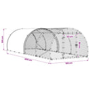 vidaXL Tyúkház Ezüst 400 x 150 x 100 cm Horganyzott Acél