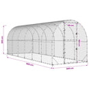 vidaXL Tyúkház Ezüst 600 x 200 x 200 cm Horganyzott Acél