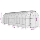 vidaXL Tyúkház Ezüst 800 x 200 x 200 cm Horganyzott Acél