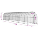 vidaXL Tyúkház Ezüst 1200 x 200 x 200 cm Horganyzott Acél