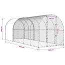 vidaXL Tyúkház Ezüst 600 x 200 x 200 cm Horganyzott Acél