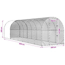 vidaXL Tyúkház Ezüst 800 x 200 x 200 cm Horganyzott Acél