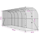 vidaXL Fali Tyúkól Ezüst 600 x 150 x 215 cm Horganyzott Acél