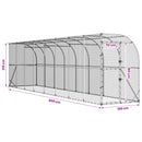 vidaXL Fali Tyúkól Ezüst 600 x 150 x 215 cm Horganyzott Acél