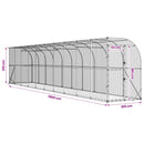 vidaXL Fali Tyúkól Ezüst 600 x 150 x 215 cm Horganyzott Acél