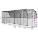 vidaXL Fali Tyúkól Ezüst 600 x 150 x 215 cm Horganyzott Acél