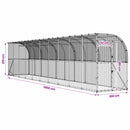 vidaXL Fali Tyúkól Ezüst 600 x 150 x 215 cm Horganyzott Acél