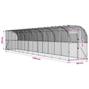vidaXL Fali Tyúkól Ezüst 600 x 150 x 215 cm Horganyzott Acél