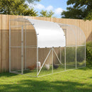 vidaXL Falat támasztó tyúkól Ezüst 400 x 100 x 215 cm Horganyzott Acél