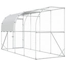 vidaXL Falat támasztó tyúkól Ezüst 400 x 100 x 215 cm Horganyzott Acél