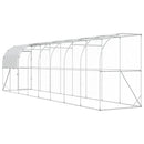 vidaXL Falat támasztó tyúkól Ezüst 800 x 100 x 215 cm Horganyzott Acél