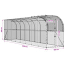 vidaXL Falat támasztó tyúkól Ezüst 800 x 100 x 215 cm Horganyzott Acél