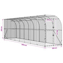 vidaXL Fali Tyúkól Ezüst 600 x 150 x 215 cm Horganyzott Acél