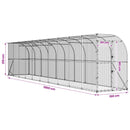 vidaXL Fali Tyúkól Ezüst 600 x 150 x 215 cm Horganyzott Acél