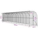 vidaXL Fali Tyúkól Ezüst 600 x 150 x 215 cm Horganyzott Acél