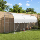 vidaXL Fali Tyúkól Ezüst 600 x 150 x 215 cm Horganyzott Acél