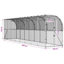 vidaXL Fali Tyúkól Ezüst 600 x 150 x 215 cm Horganyzott Acél